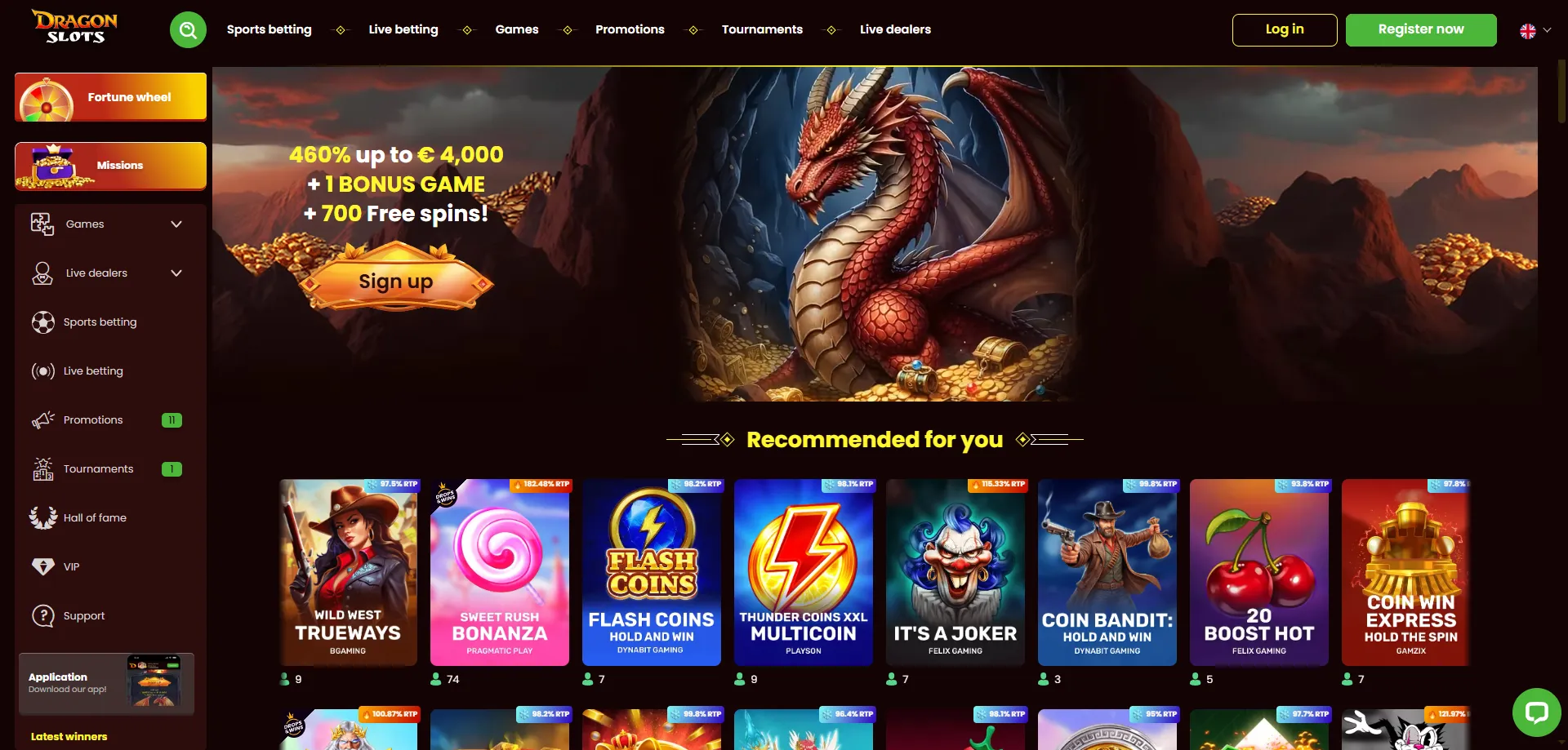 DragonSlots Casino login page for New Zealand players &mdash; secure access